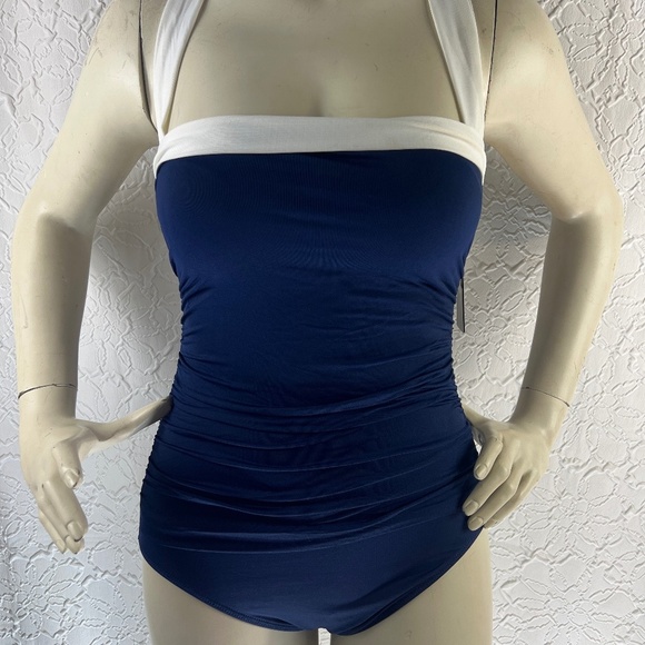 Ralph Lauren Shirred Bandeau Onie Piece - Picture 2 of 8